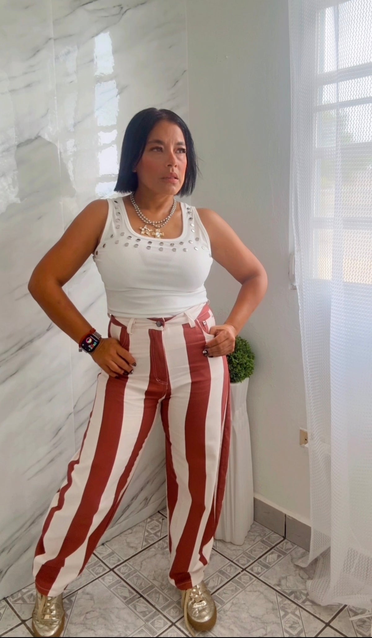 : RETRO STRIPED DENIM