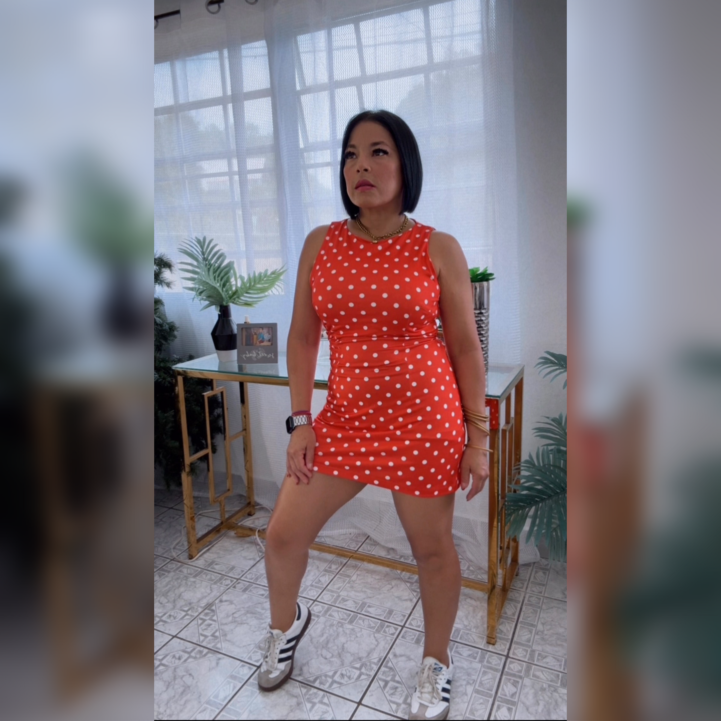 Polky dots dress orange 🍊