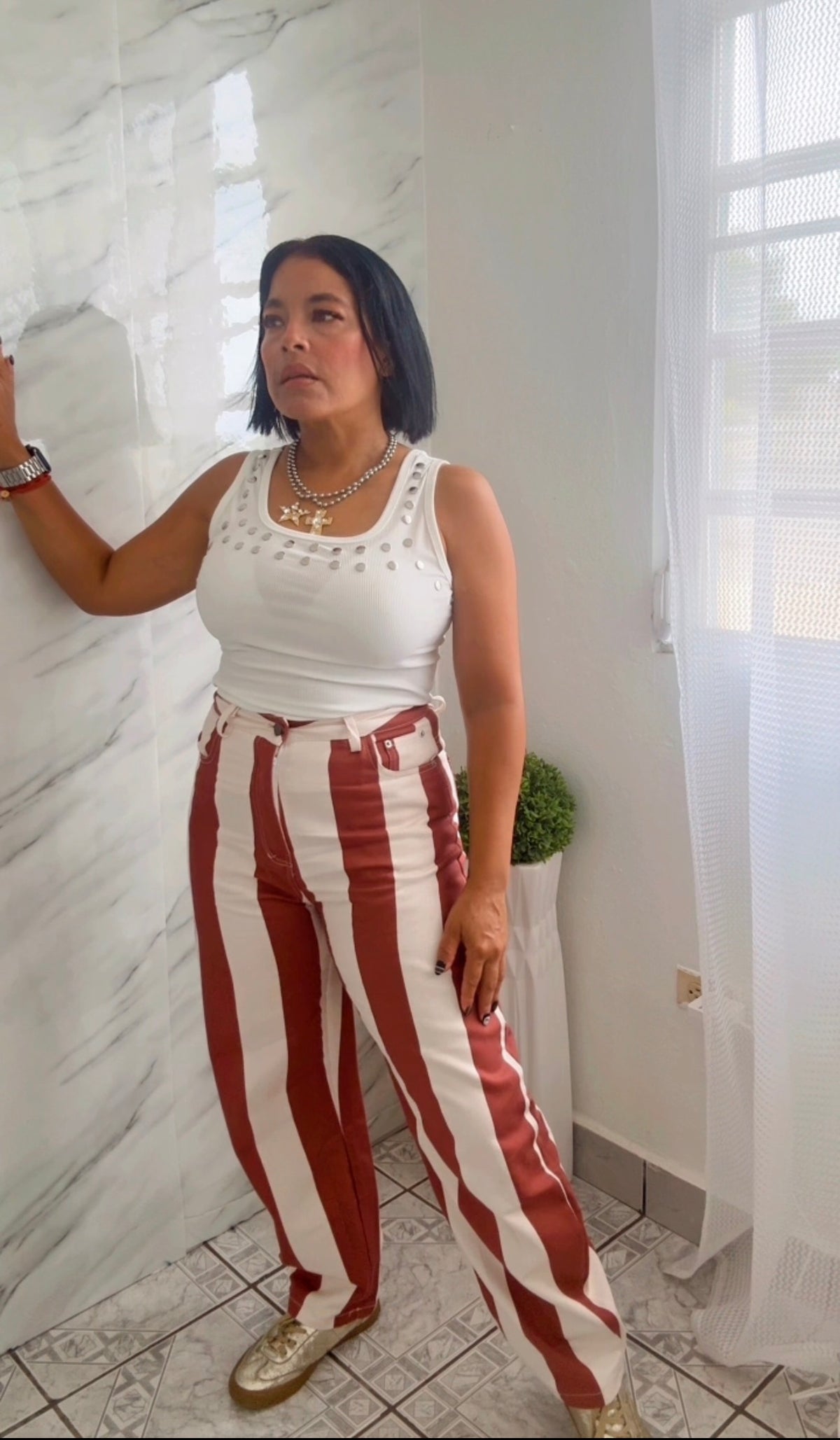 : RETRO STRIPED DENIM