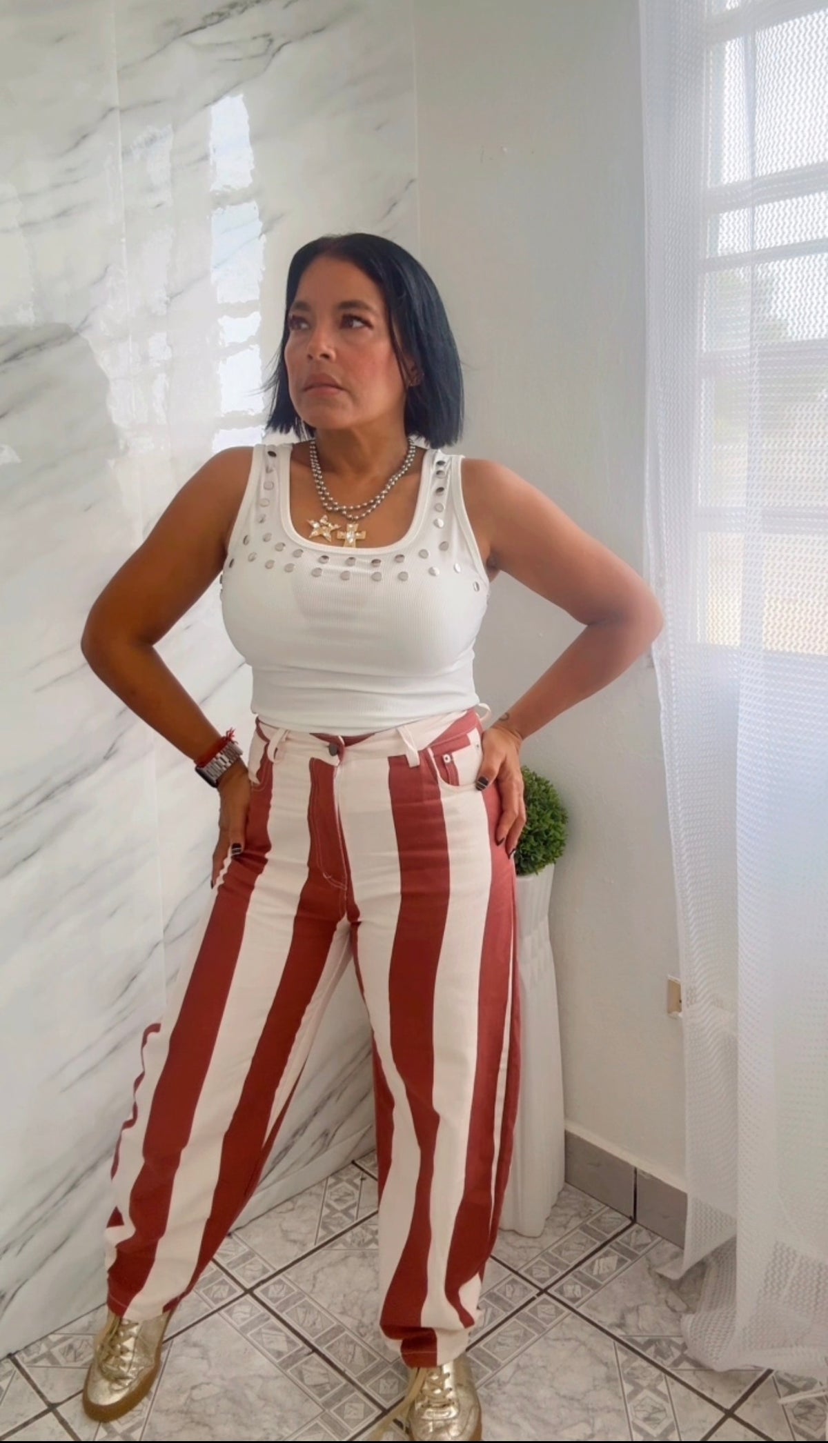 : RETRO STRIPED DENIM